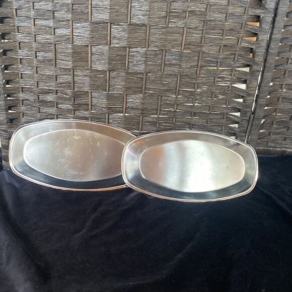 Set of 2 Adcraft Stainless Steel Oblong Trays Made in Japan MCM - Picture 6 of 6